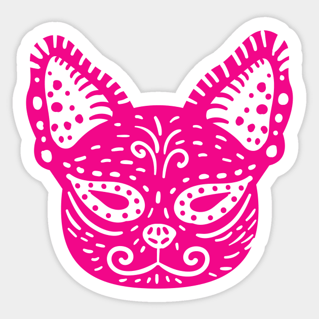 Colorful Alebrije Bulldog Head Sticker by SLAG_Creative